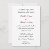 シンデレラの靴のピンクのクッション ウェディング招待状 招待状 (裏面)