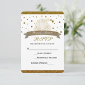 シンデレラの馬車 ゴールドグリッタードット RSVP カード (スタンド正面)