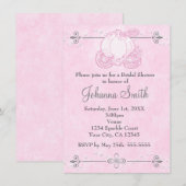 シンデレラの馬車 ピンクの結婚前お披露目パーティー招待状 招待状 (正面/裏面)