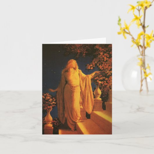 シンデレラのMaxfield Parrishのヴィンテージのファインアート カード (黄色い花)