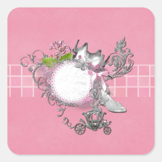 シンデレラガラススリッパキャリッジアッド文字 スクエアシール