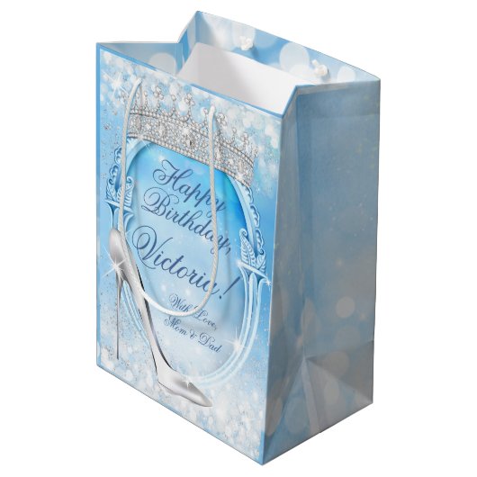 シンデレラガラススリッパプリンセスキンセアニェラ ミディアムペーパーバッグ (裏面アングル)