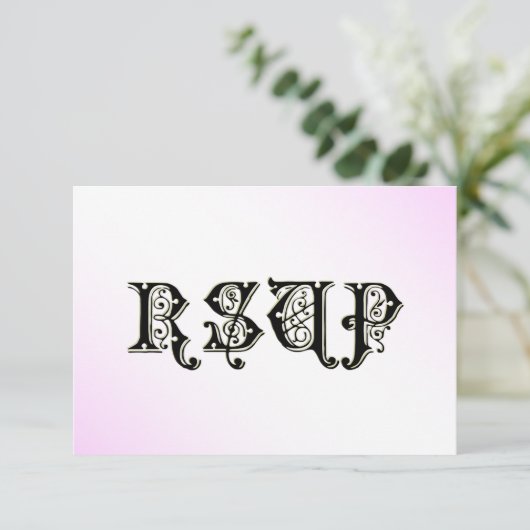 シンデレラガラススリッパーピンクRSVPカード 出欠カード (スタンド正面)