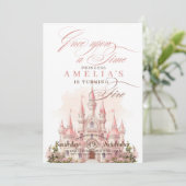 シンデレラキャッスルプリンセスピンクバースデーパーティー 招待状 (スタンド正面)