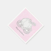 シンデレラキャリッジストーリーブックプリンセスピンクナップキン スタンダードカクテルナプキン (角)