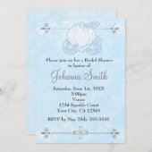 シンデレラキャリッジブライダルシャワーブルー招待状 招待状 (正面/裏面)