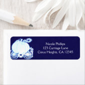 シンデレラキャリッジブルーウェディングパーティー招待状 ラベル (インサイチュ)