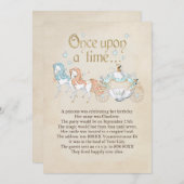 シンデレラキャリッジヴィンテージおとぎ話ストーリーブック 招待状 (正面/裏面)