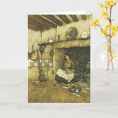 シンデレラシッティングザアッシュズファインアートカード カード (黄色い花)