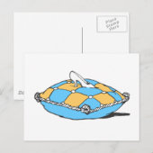 シンデレラスリッパオンティール(緑がかった色)オレンジピロー ポストカード (正面/裏面)