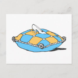 シンデレラスリッパオンティール（緑がかった色）オレンジピロー ポストカード