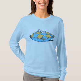 シンデレラスリッパオンティール（緑がかった色）オレンジピロー Tシャツ