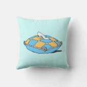 シンデレラスリッパティール（緑がかった色）オレンジピロー クッション (裏面)