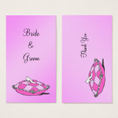シンデレラスリッパピンクピローカスタムウェディングラベル (正面&裏面)