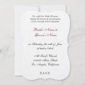 シンデレラスリッパピンクピロー結婚式招待状 招待状 (裏面)