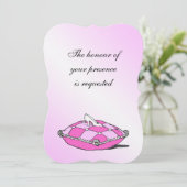 シンデレラスリッパピンクピロー結婚式招待状 招待状 (スタンド正面)