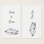 シンデレラスリッパーオンピローカスタムウェディングラベル (正面&裏面)