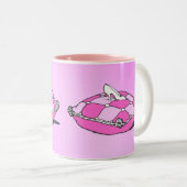 シンデレラスリッパーオンピンクピローアニメヴィンテージ ツートーンマグカップ (正面右)