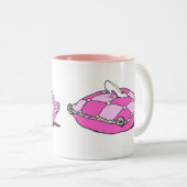 シンデレラスリッパーオンピンクピローアニメヴィンテージ ツートーンマグカップ (正面右)