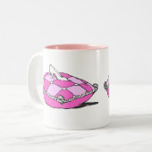 シンデレラスリッパーオンピンクピローアニメヴィンテージ ツートーンマグカップ (正面左)