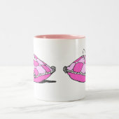 シンデレラスリッパーオンピンクピローアニメヴィンテージ ツートーンマグカップ (中央)