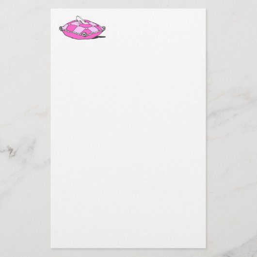 シンデレラスリッパーオンピンクピローアニメヴィンテージ 便箋 (正面)