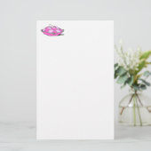 シンデレラスリッパーオンピンクピローアニメヴィンテージ 便箋 (スタンド正面)