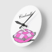 シンデレラスリッパーピンクピローカスタム ラウンド壁時計 (傾斜)