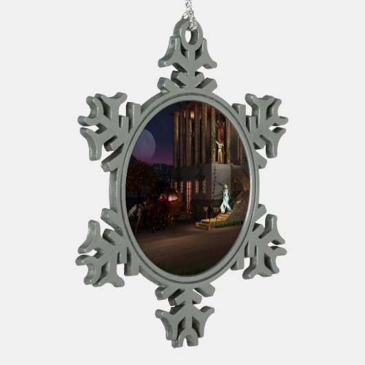 シンデレラズコーチ スノーフレークピューターオーナメント (左)