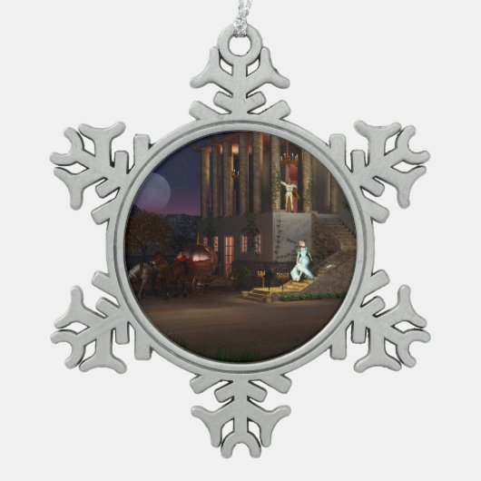 シンデレラズコーチ スノーフレークピューターオーナメント (正面)