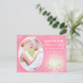 シンデレラピンク結婚キャリッジの写真はがき 案内ポストカード (スタンド正面)