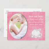 シンデレラピンク&シルバーキャリッジフォトポストカード 案内ポストカード (正面/裏面)