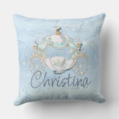 シンデレラフェアリータールキャリッジオンブルー&シルバー クッション (裏面)