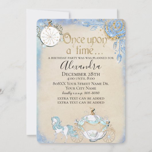 シンデレラフェアリーテーマ変更 招待状 (正面)