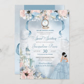 シンデレラフェアリープリンセススウィート16誕生日 招待状 (正面/裏面)