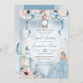 シンデレラフェアリープリンセススウィート16誕生日I 招待状 (正面/裏面)