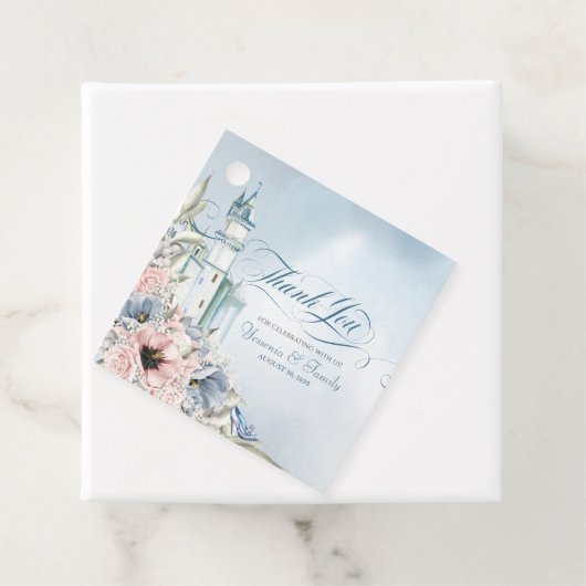 シンデレラフェアリー物語ライトブルーピンクありがとう フェイバータグ (インサイチュ)