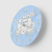 シンデレラブループリンセススパークルキャリッジカスタム ラウンド壁時計 (傾斜)