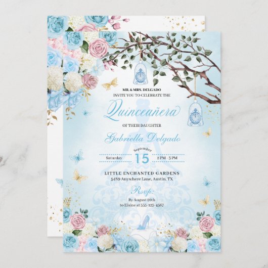 シンデレラプリンセスエンチャントガーデンキンセアニェラ 招待状 (正面/裏面)