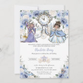 シンデレラプリンセスフェアユタリーブルーフローラ誕生日 招待状 (正面)
