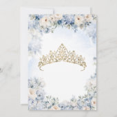 シンデレラプリンセスライトブルー金ゴールドキンセアニラ 招待状 (裏面)