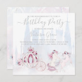 シンデレラプリンセス任意の数の誕生日パーティー 招待状 (正面/裏面)