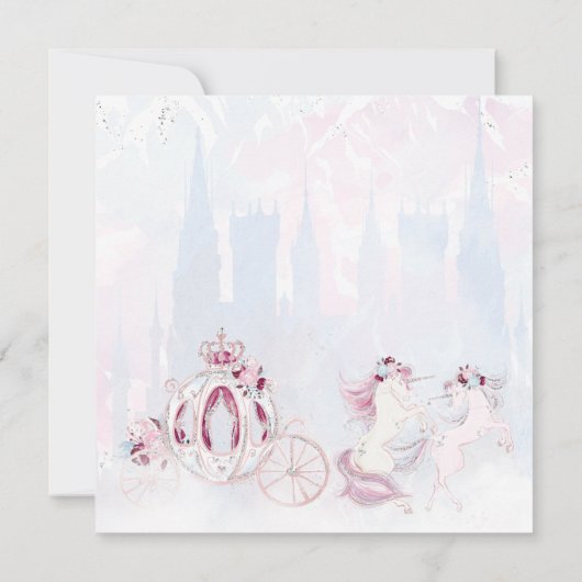 シンデレラプリンセス任意の数の誕生日パーティー 招待状 (裏面)