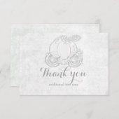 シンデレラホワイトシルバープリンセスキャリッジカード サンキューカード (正面/裏面)