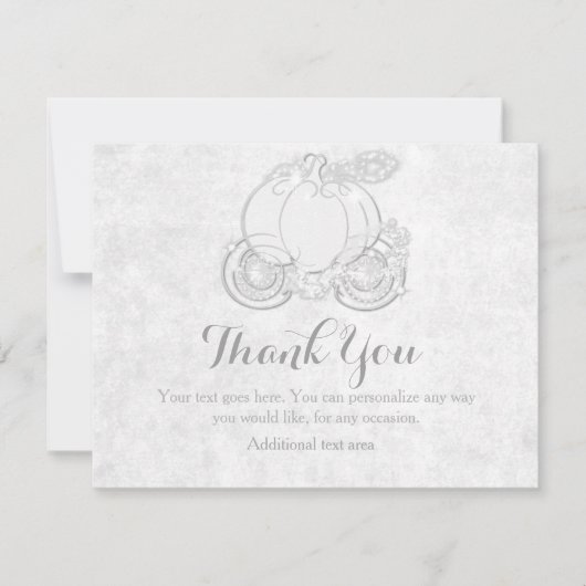 シンデレラホワイト王室のプリンセスキャリッジカード サンキューカード (正面)