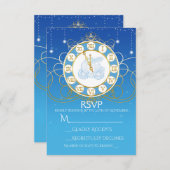 シンデレラマニアミッドナイトブルーRSVPカード 出欠カード (正面/裏面)
