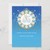 シンデレラマリーンミッドナイトブルー金ゴールド招待状 招待状 (裏面)