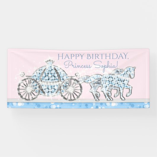 シンデレラ姫の誕生日パーティーバナー 横断幕 (横)