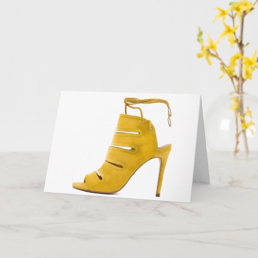 シンデレラ引用文アクアズライエローシューズ カード (黄色い花)