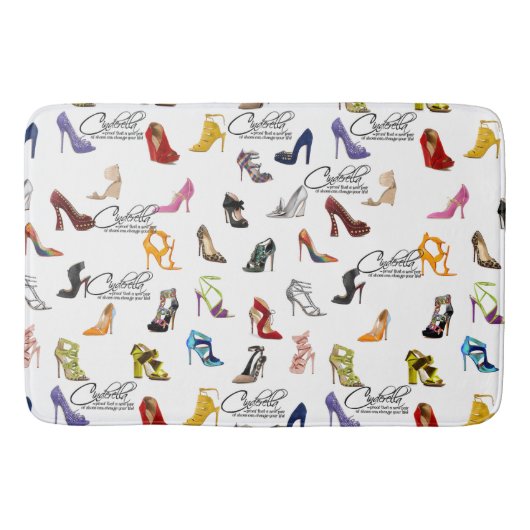 シンデレラ引用文シューズハイトポンプ バスマット (正面)